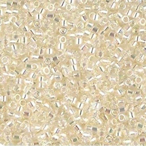 #11 Delica Seed Beads, Cream Crystal Ab/Rainbow, DB109-TB, Approx 1440 Beads, 1 two inch tube, 7.2 grams