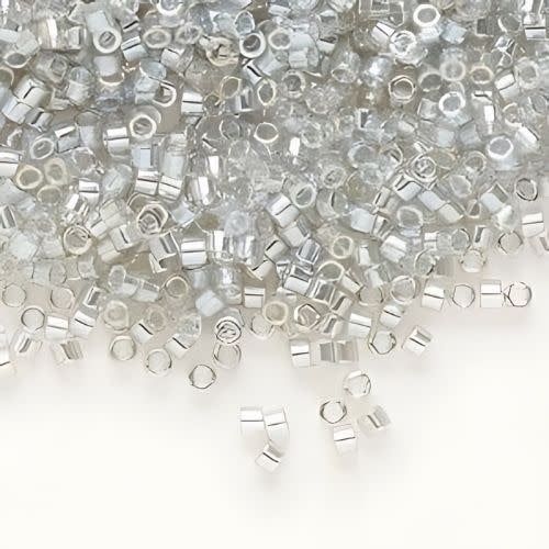 #11 Delica Seed Beads, Transparent Silver Grey, DB114-TB, Approx 1440 Beads, 1 two inch tube, 7.2 grams