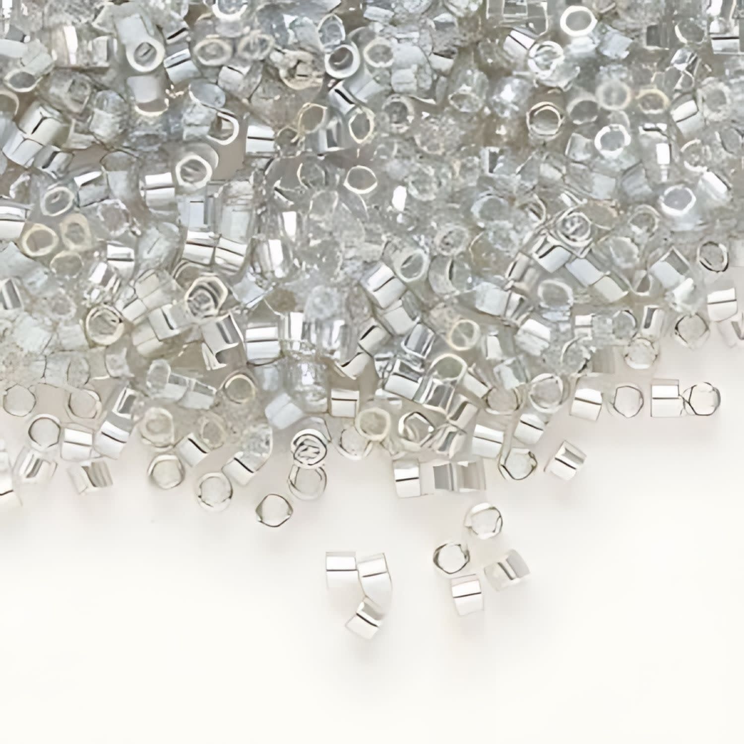 #11 Delica Seed Beads, Transparent Silver Grey, DB114-TB, Approx 1440 Beads, 1 two inch tube, 7.2 grams