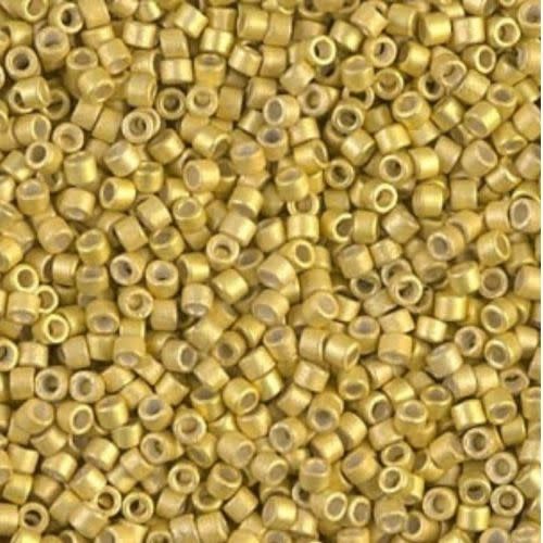 #11 Delica Seed Beads, Semi Matte Galvanized Zest Yel Gold, DB1154-TB, Approx 1440 Beads, 1 two inch tube, 7.2 grams