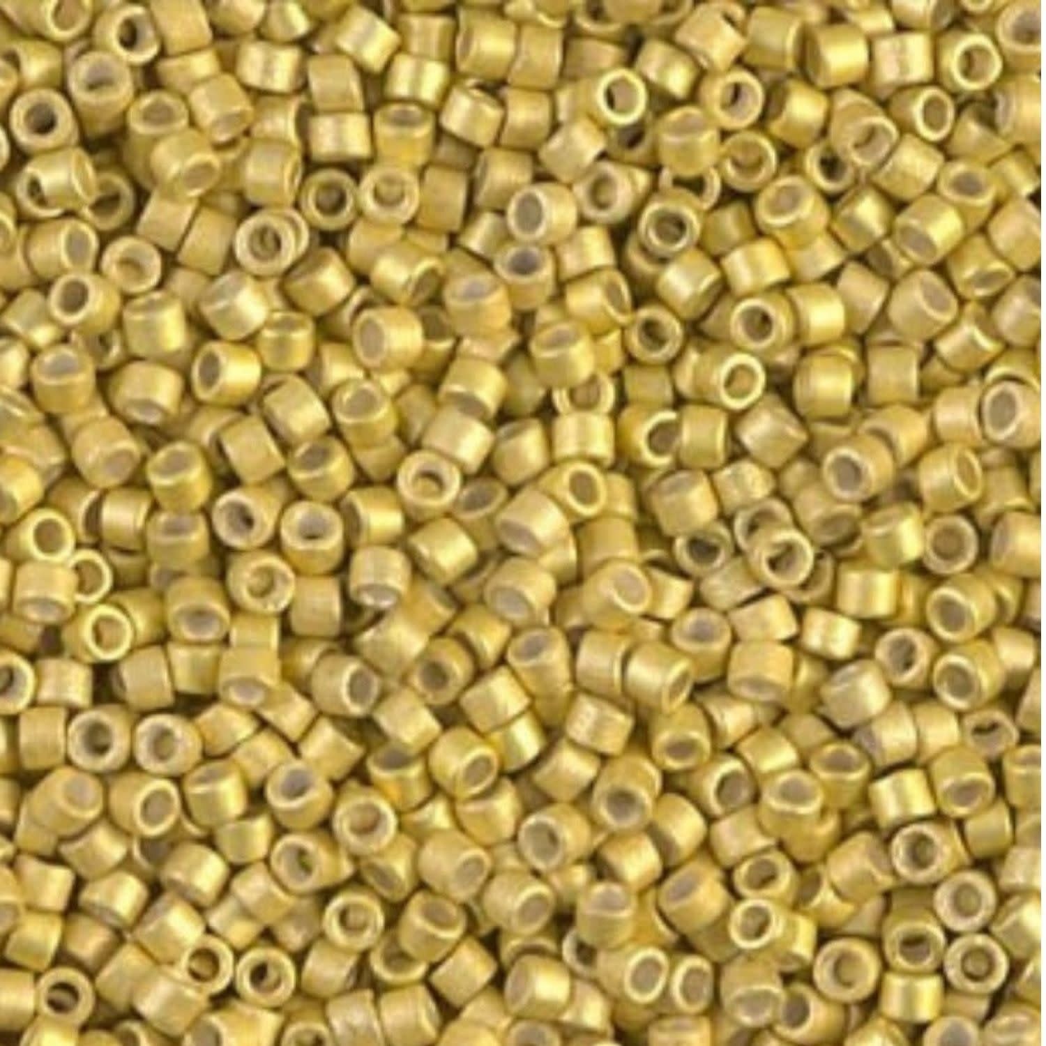 #11 Delica Seed Beads, Semi Matte Galvanized Zest Yel Gold, DB1154-TB, Approx 1440 Beads, 1 two inch tube, 7.2 grams