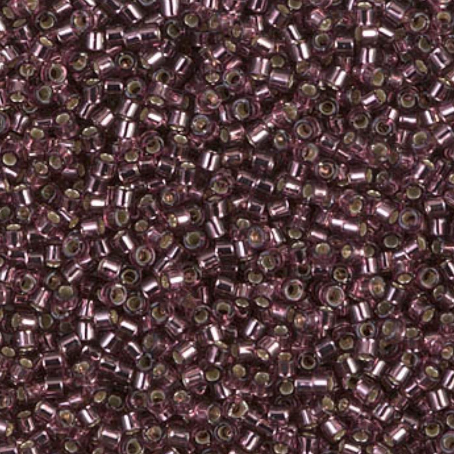 #11 Delica Seed Beads, Silver Lined Mauve, DB1204-TB, Approx 1440 Beads, 1 two inch tube, 7.2 grams