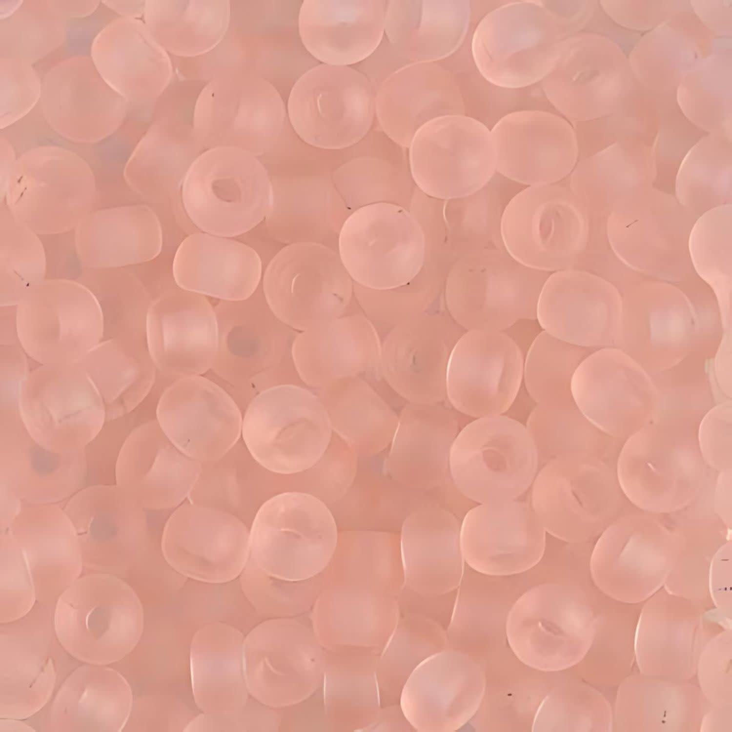 #6 Miyuki Seed Beads - Matte Transparent Light Tea Rose Pink, 6-9155F-TB, Approx 240 Beads, 1 five inch tube, 20 grams