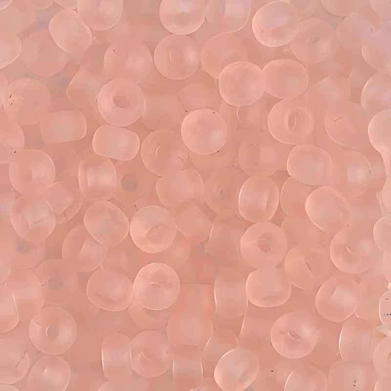 #6 Miyuki Seed Beads - Matte Transparent Light Tea Rose Pink, 6-9155F-TB, Approx 240 Beads, 1 five inch tube, 20 grams