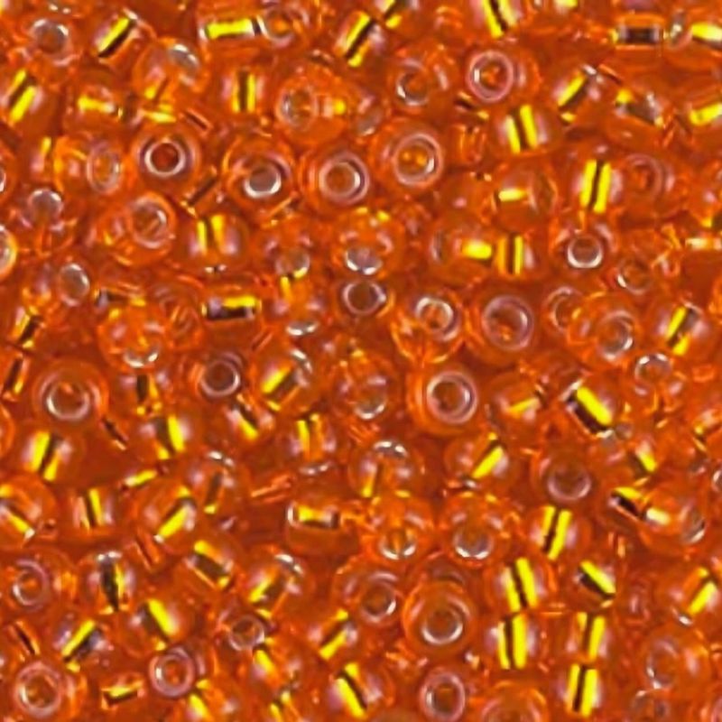 #8 Miyuki Seed Beads - Silver Lined Orange, 8-98-TB, Approx 858 Beads/22 Grams, 1 five inch tube
