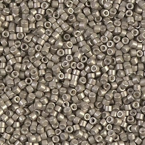 #11 Delica Seed Beads, Semi Matte Galvanized Pewter, DB1159-TB, Approx 1440 Beads, 1 two inch tube, 7.2 grams