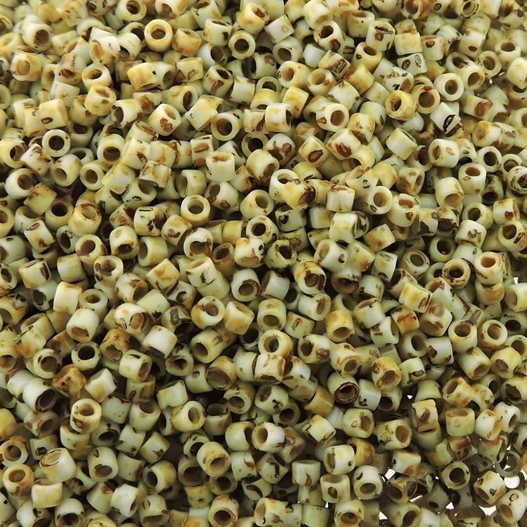#11 Delica Seed Beads, Picasso Canary Yellow Matte, DB2262-TB, Approx 1440 Beads, 1 two inch tube, 7.2 grams