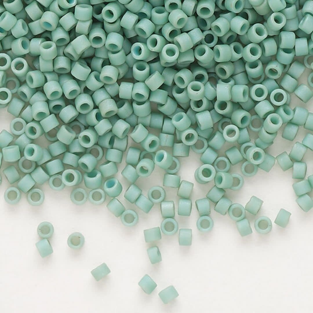 #11 Delica Seed Beads, Matte Opaque Metallic Seafoam Green, DB374-TB, Approx 1440 Beads, 1 two inch tube, 7.2 grams