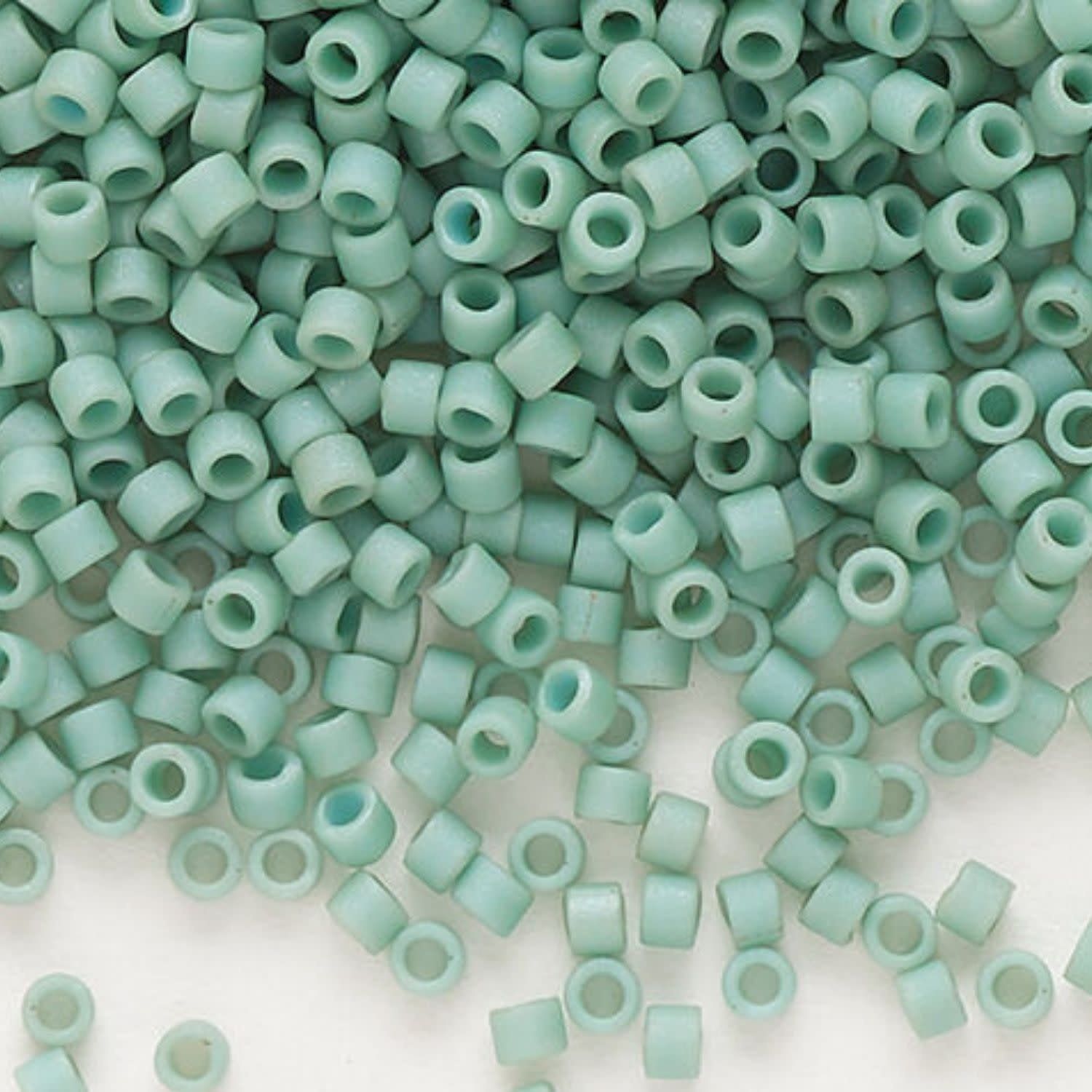 #11 Delica Seed Beads, Matte Opaque Metallic Seafoam Green, DB374-TB, Approx 1440 Beads, 1 two inch tube, 7.2 grams