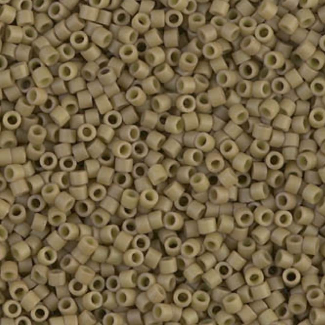 #11 Delica Seed Beads, Matte Opaque Tea Green, DB390-TB, Approx 1440 Beads, 1 two inch tube, 7.2 grams
