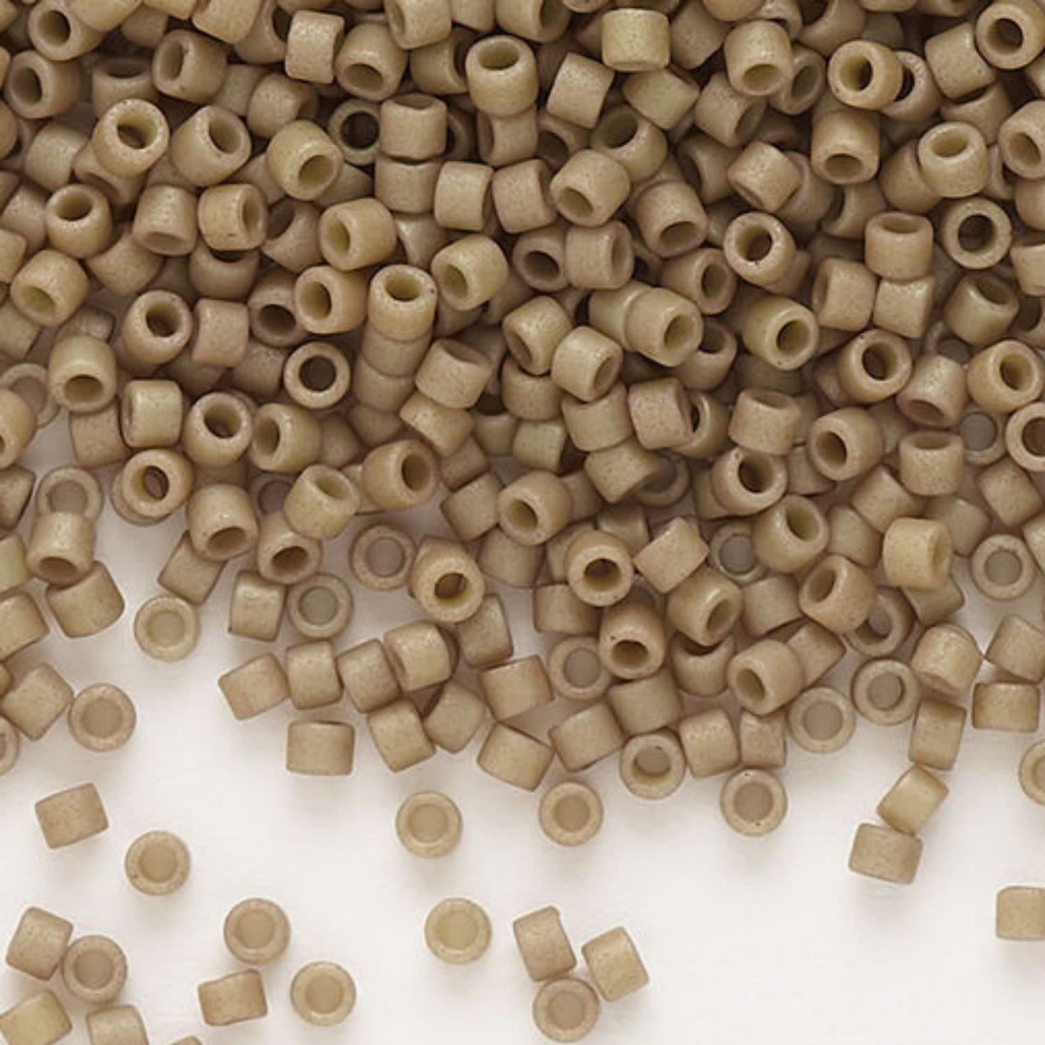 #11 Delica Seed Beads, Matte Opaque Tea Green, DB390-TB, Approx 1440 Beads, 1 two inch tube, 7.2 grams