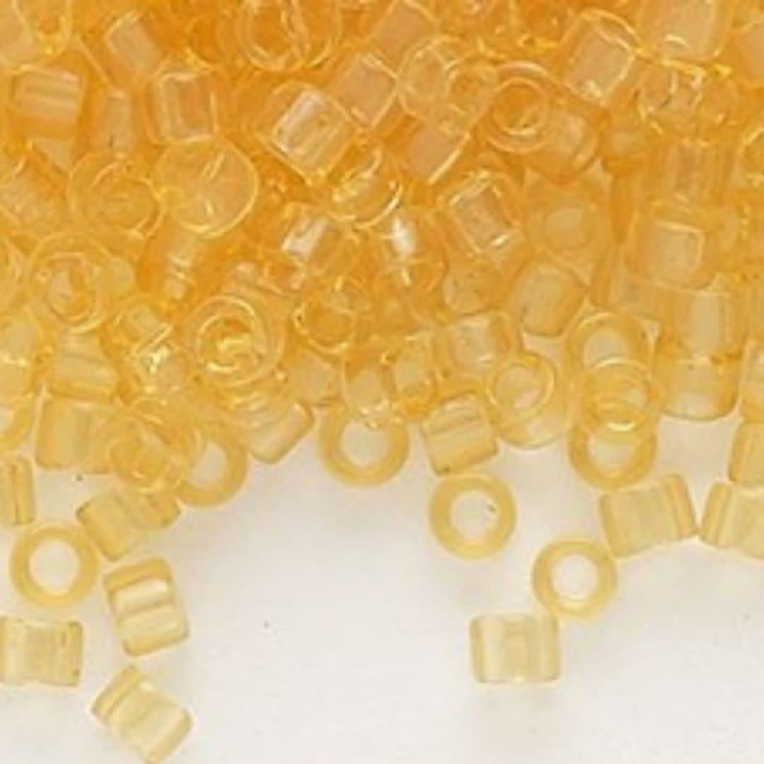 #11 Delica Seed Beads, Transparent Light Topaz, DB702-TB, Approx 1440 Beads, 1 two inch tube, 7.2 grams
