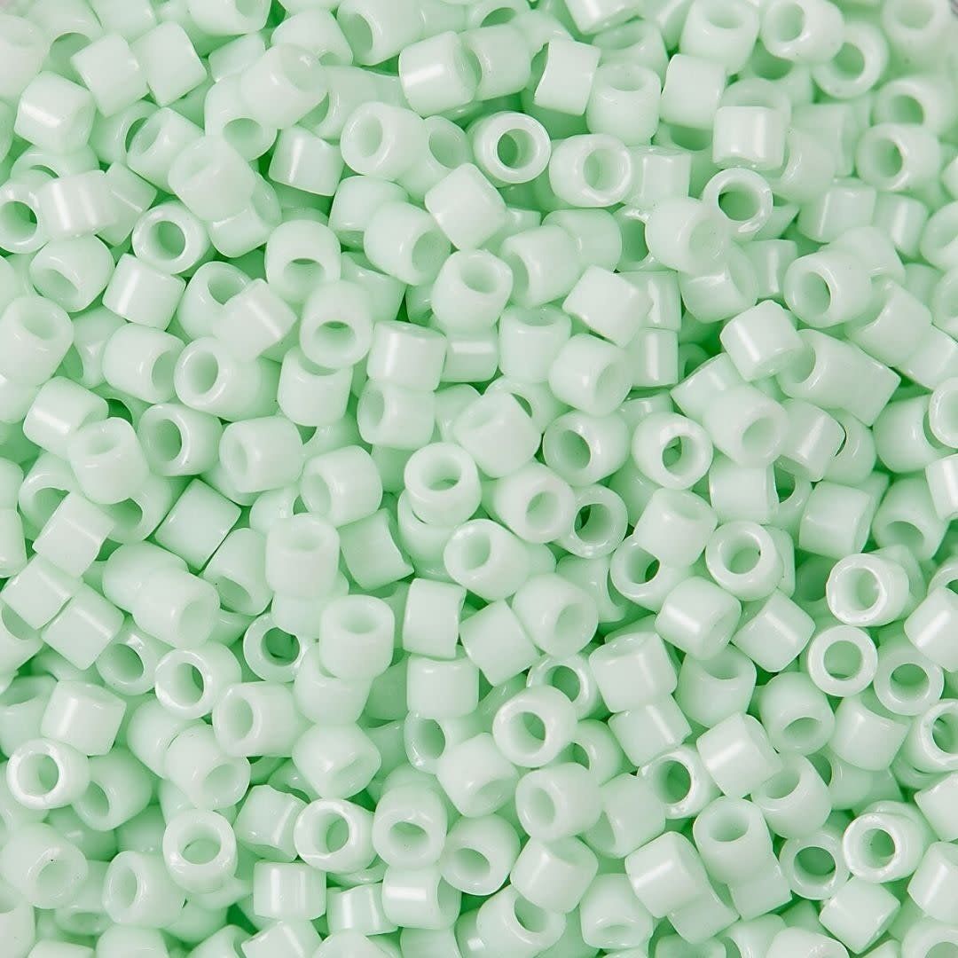 #11 Delica Seed Beads, Opaque Light Mint Green, DB1496-TB, Approx 1440 Beads, 1 two inch tube, 7.2 grams