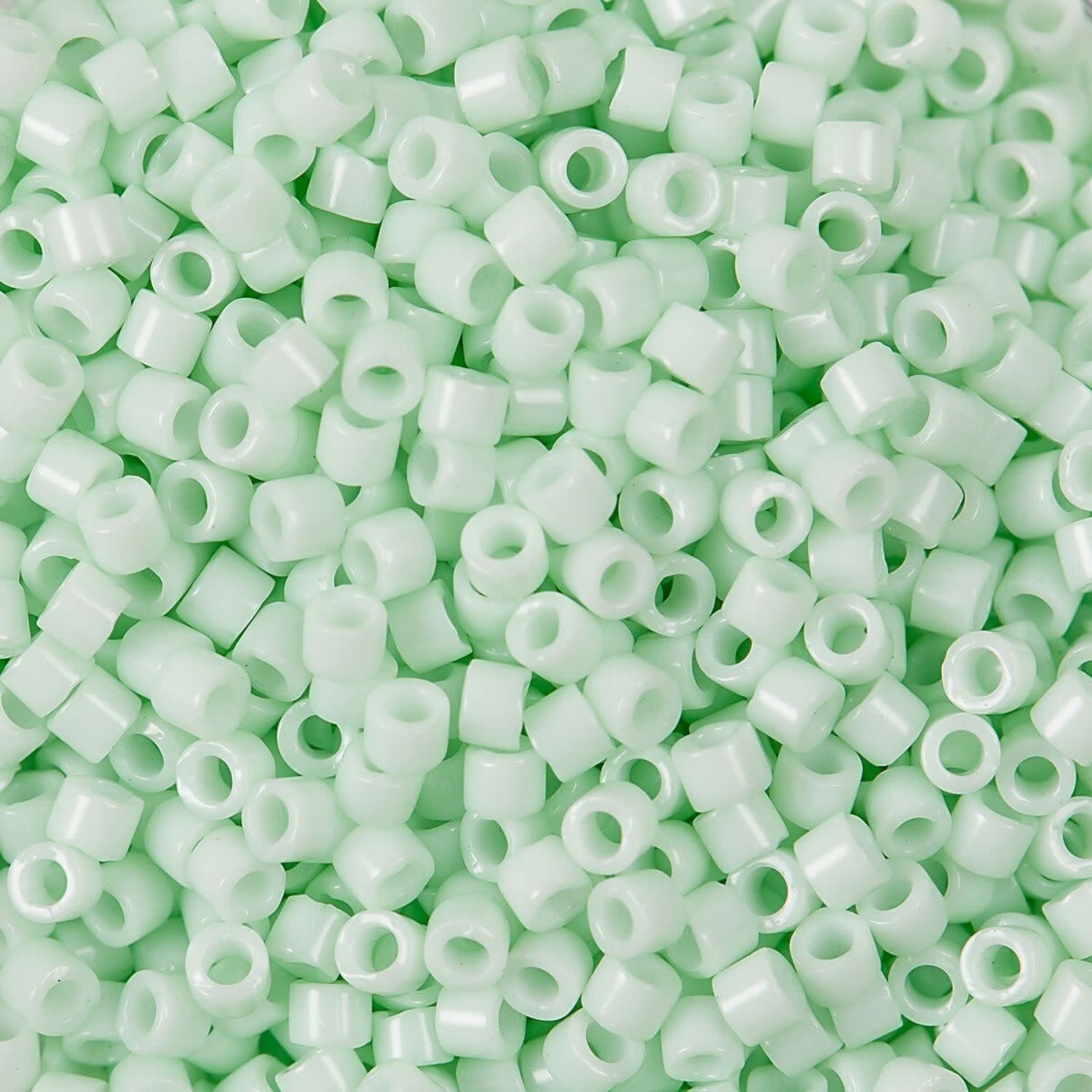 #11 Delica Seed Beads, Opaque Light Mint Green, DB1496-TB, Approx 1440 Beads, 1 two inch tube, 7.2 grams