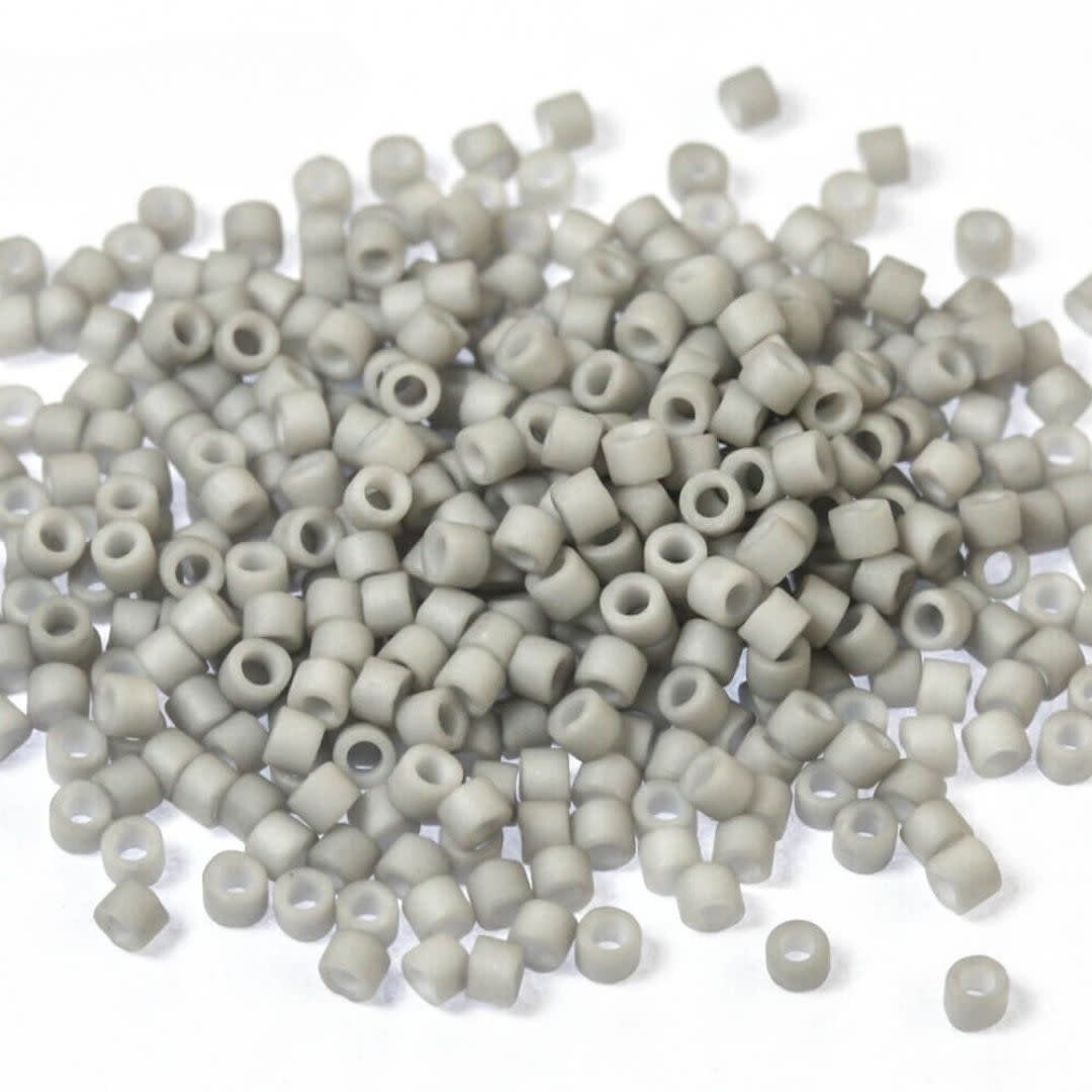 #11 Delica Seed Beads, Matte Opaque Light Smoke Grey, DB1518-TB, Approx 1440 Beads, 1 two inch tube, 7.2 grams
