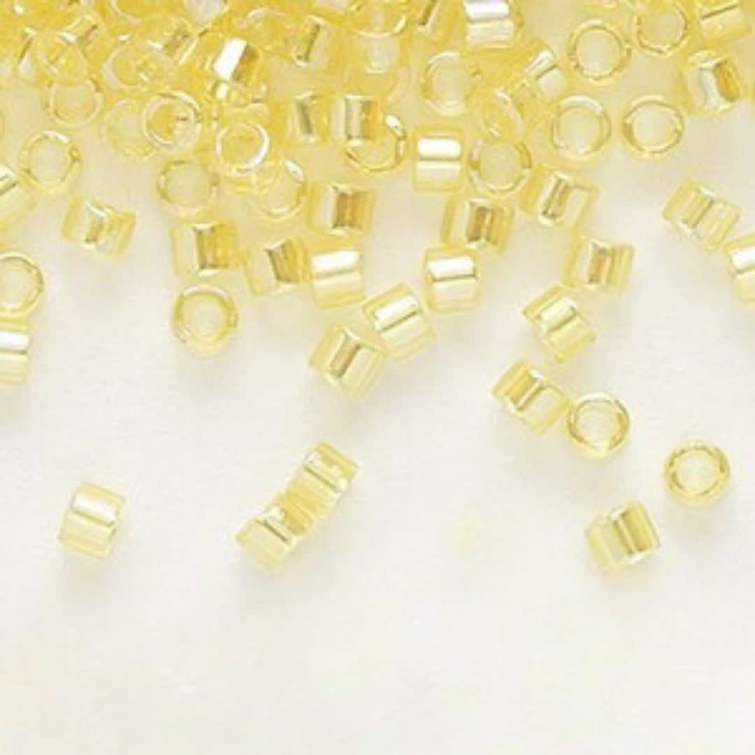 #11 Delica Seed Beads, Transparent Yellow Ab/Rainbow, DB171-TB, Approx 1440 Beads, 1 two inch tube, 7.2 grams