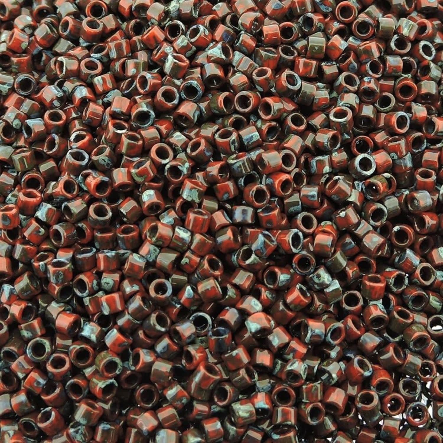 #11 Delica Seed Beads, Picasso Red Garnet Matte, DB2263-TB, Approx 1440 Beads, 1 two inch tube, 7.2 grams