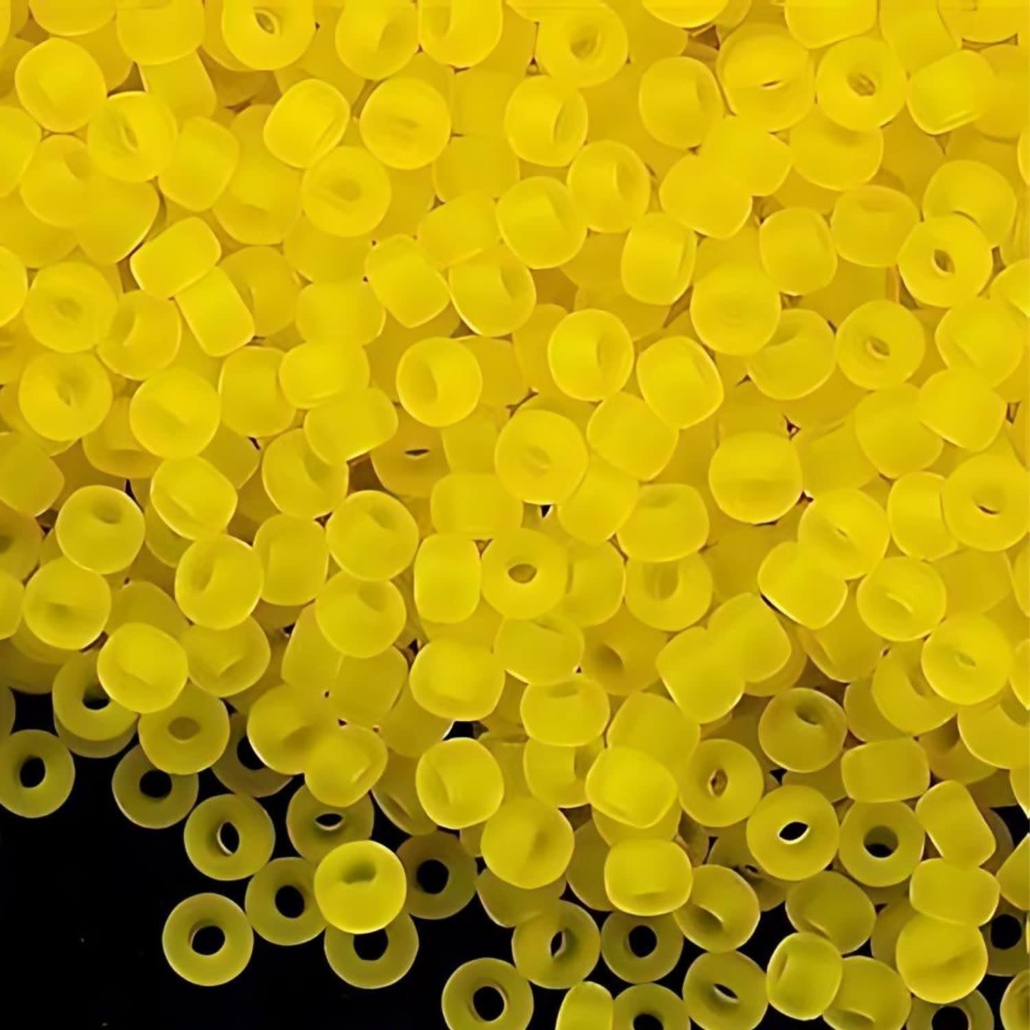 #11 Miyuki Seed Beads - Matte Transparent Yellow, 11-9136F-TB, Approx 24 Grams, 1 five inch tube