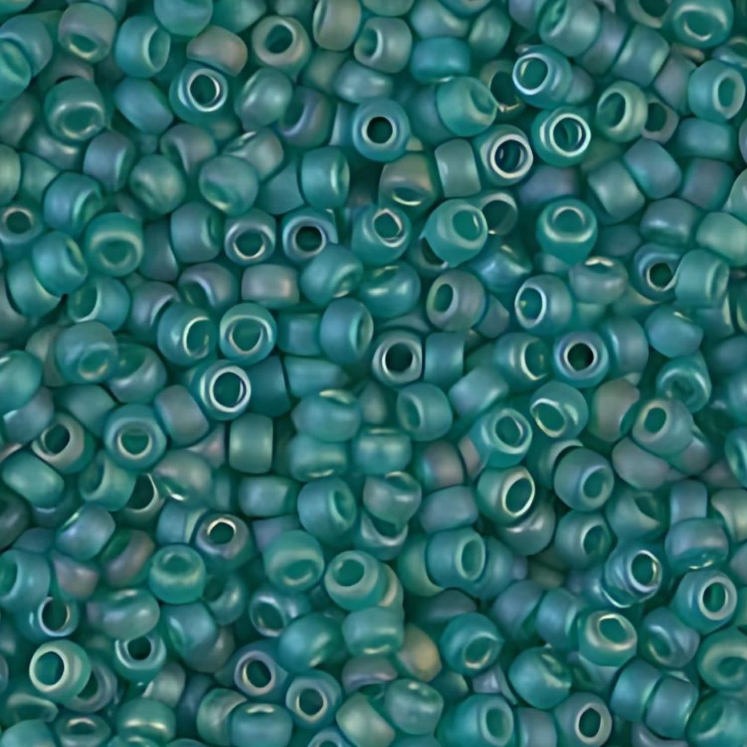 #11 Miyuki Seed Beads - Matte Transparent Dark Green Ab, 11-9147Fr-TB, Approx 24 Grams, 1 five inch tube