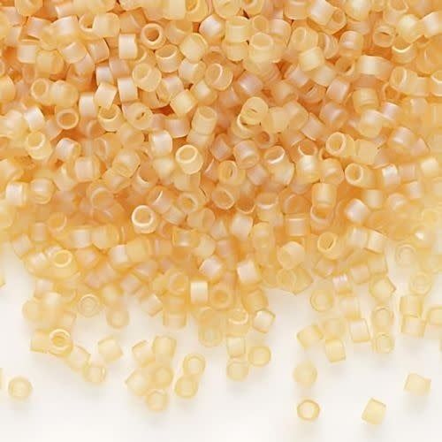 #11 Delica Seed Beads, Matte Transparent Cantalope Ab/Rainbow, DB852-TB, Approx 1440 Beads, 1 two inch tube, 7.2 grams