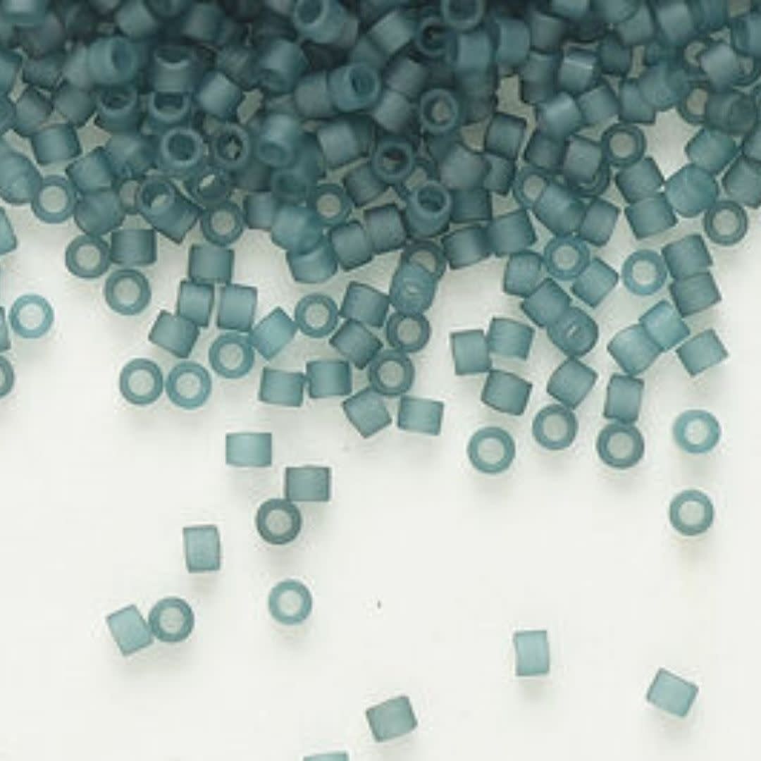 #11 Delica Seed Beads, Matte Transparent Montana Blue, DB387-TB, Approx 1440 Beads, 1 two inch tube, 7.2 grams