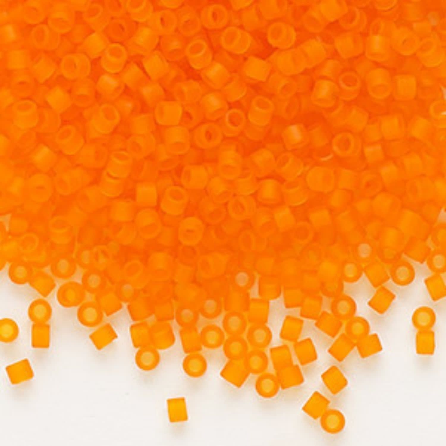 #11 Delica Seed Beads, Matte Transparent Orange, DB744-TB, Approx 1440 Beads, 1 two inch tube, 7.2 grams