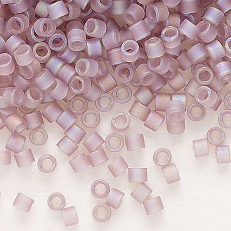 #11 Delica Seed Beads, Matte Transparent Smoky Amethyst Ab/Rainbow, DB857-TB, Approx 1440 Beads, 1 two inch tube, 7.2 grams