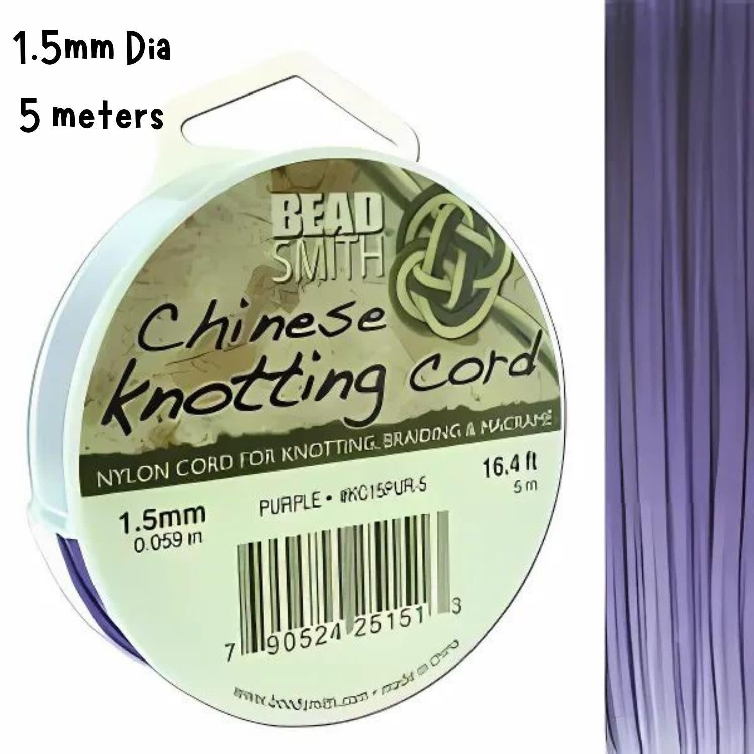1.5mm Purple, Chinese Knotting Cord, 5.46 Yards/5 Meters, 28gms/1oz