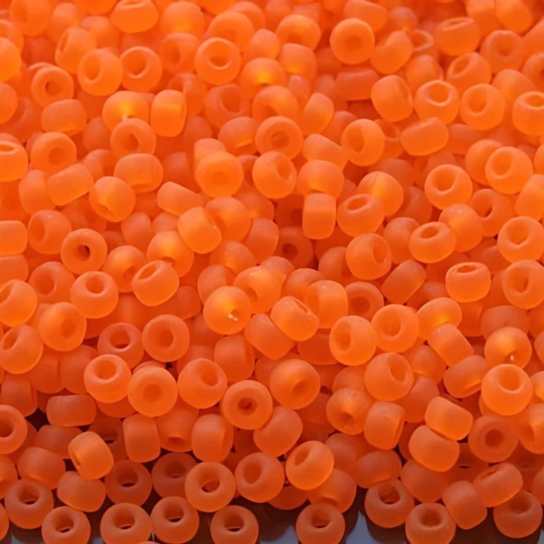 #8 Miyuki Seed Beads - Matte Transparent Orange, 8-9138F-TB, Approx 858 Beads/22 Grams, 1 five inch tube