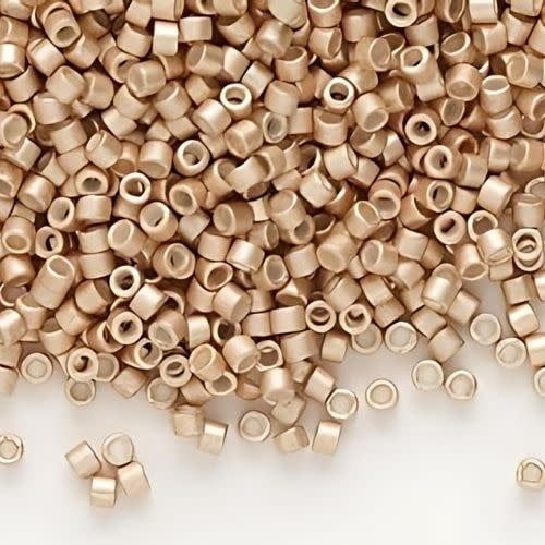 #11 Delica Seed Beads, Semi Matte Galvanized Champagne Gold, DB1152-TB, Approx 1440 Beads, 1 two inch tube, 7.2 grams