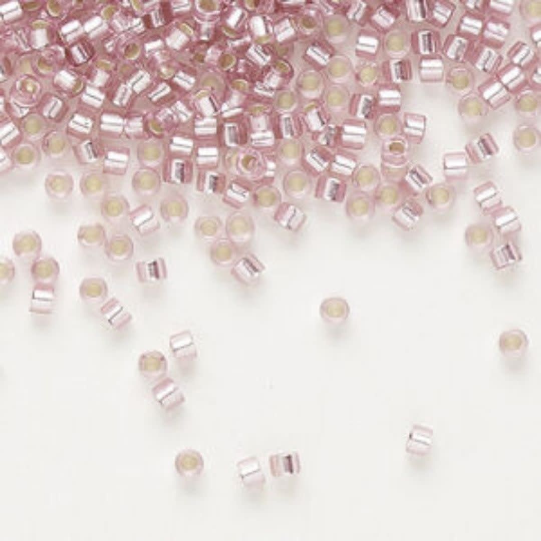 #11 Delica Seed Beads, Silver Lined Pale Rose Pink, DB1434-TB, Approx 1440 Beads, 1 two inch tube, 7.2 grams