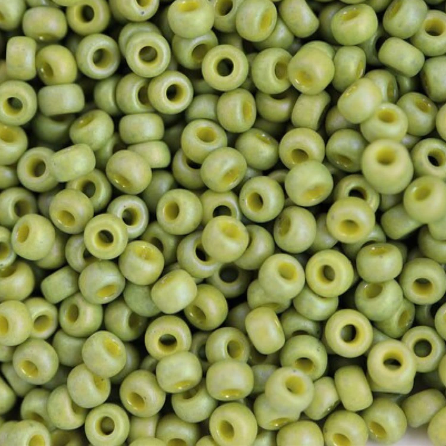 #8 Miyuki Seed Beads - Frosted Opaque Glaze Rainbow Olive Green, 8-94697-TB, Approx 858 Beads/22 Grams, 1 five inch tube