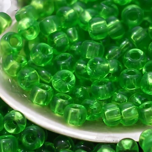 #8 Miyuki Seed Beads - Transparent Lime Green, 8-9144-TB, Approx 858 Beads/22 Grams, 1 five inch tube