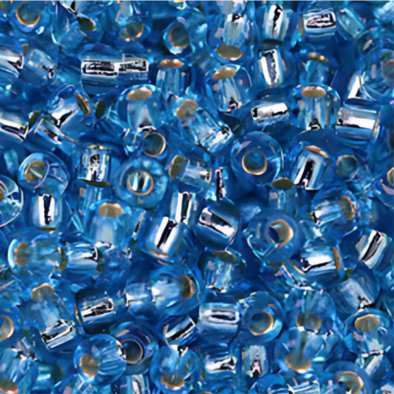 #8 Miyuki Seed Beads - Silver Lined Aqua Blue, 8-918-TB, Approx 858 Beads/22 Grams, 1 five inch tube