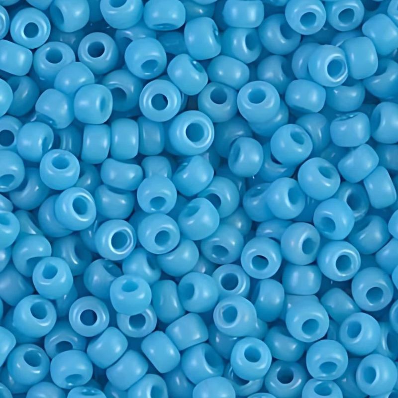 #8 Miyuki Rocailles Seed Beads - Opaque Turquoise Blue, Approx 440 Beads, 10 Grams/0.35oz