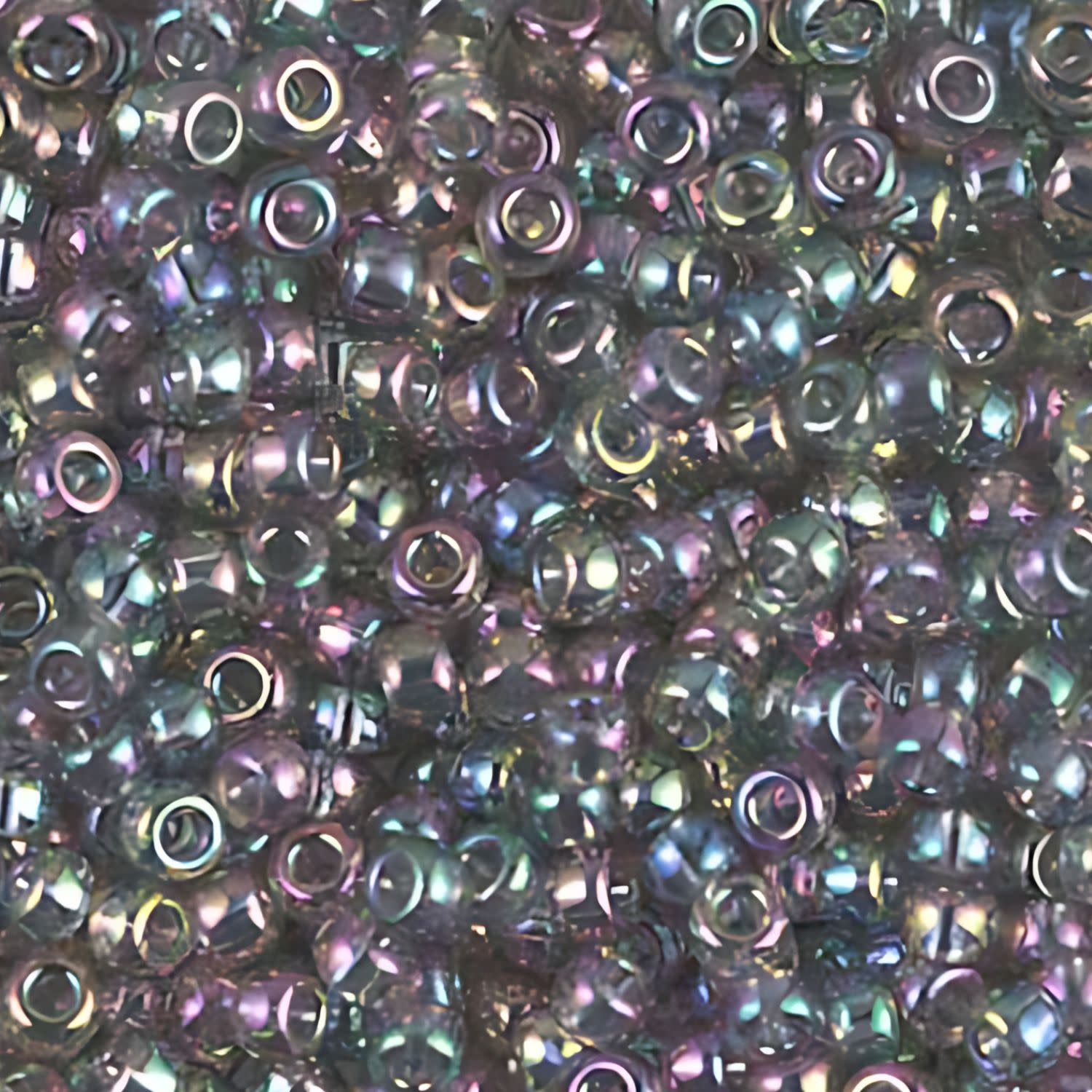 #8 Miyuki Seed Beads - Luster Rainbow Grey Iris, 8-92440-TB, Approx 858 Beads/22 Grams, 1 five inch tube