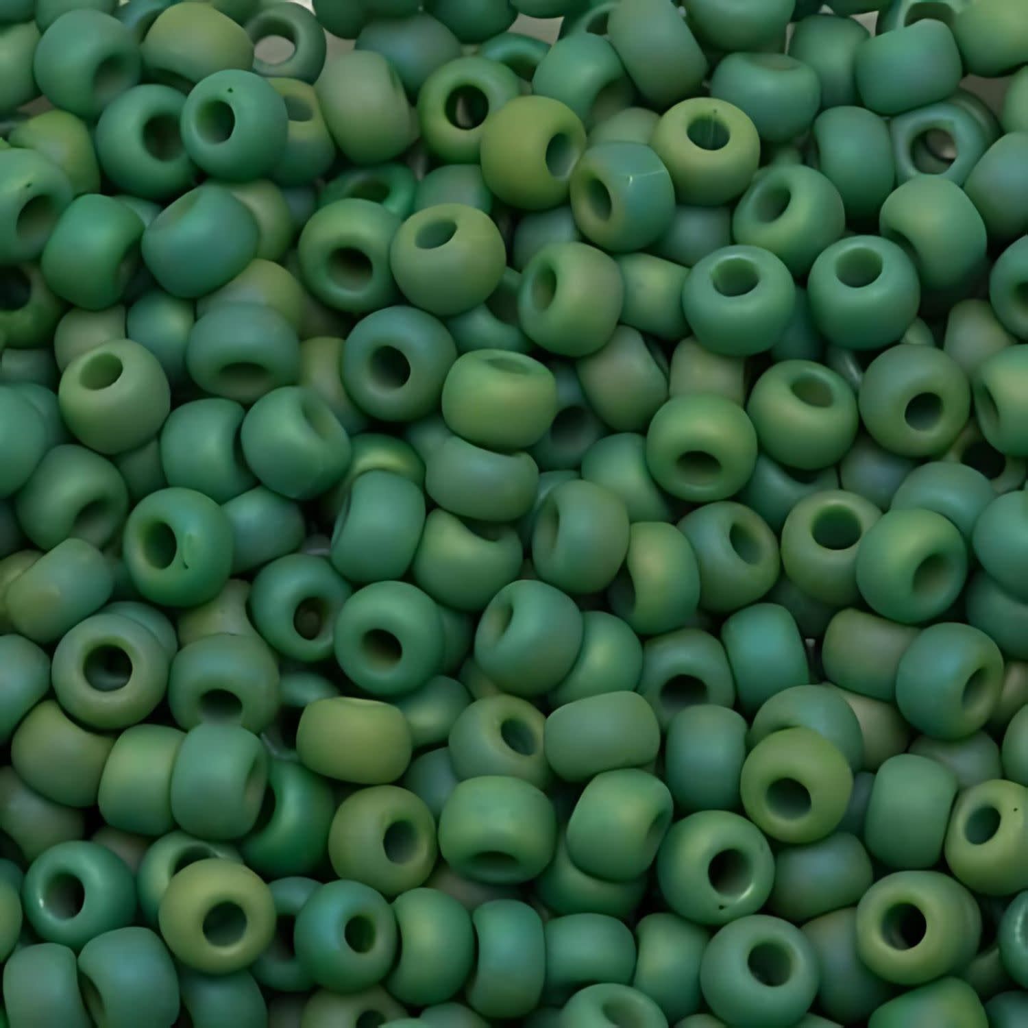 #8 Miyuki Seed Beads - Matte Opaque Jade Green Rainbow/AB, 8-9411FR-TB, Approx 858 Beads/22 Grams, 1 five inch tube
