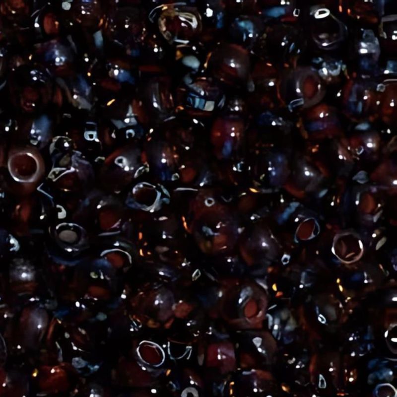#8 Miyuki Rocailles Seed Beads - Picasso Dark Amber Transparent, Approx 440 Beads, 10 Grams/0.35oz