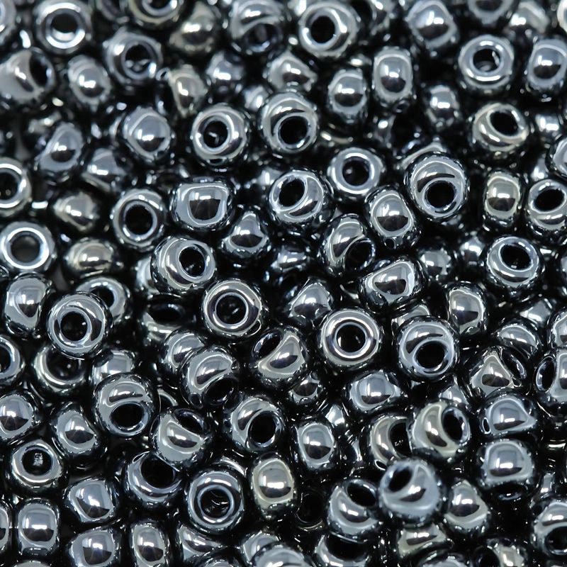 #8 Miyuki Rocailles Seed Beads - Gunmetal Dark Grey, Approx 440 Beads, 10 Grams/0.35oz
