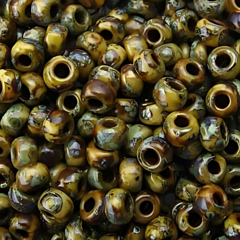 #8 Miyuki Rocailles Seed Beads - Picasso Matte Tan Brown, Approx 440 Beads, 10 Grams/0.35oz