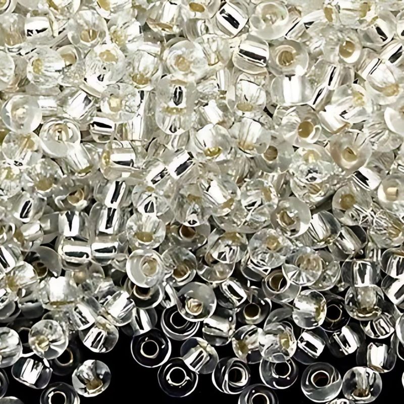 #6 Miyuki Seed Beads - Silver Lined Crystal, 6-9131S-TB, Approx 240 Beads, 1 five inch tube, 20 grams