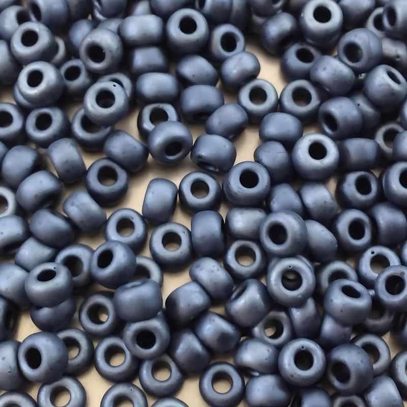 #6 Miyuki Seed Beads - Matte Opaque Gunmetal Grey, 6-91254-TB, Approx 240 Beads, 1 five inch tube, 20 grams