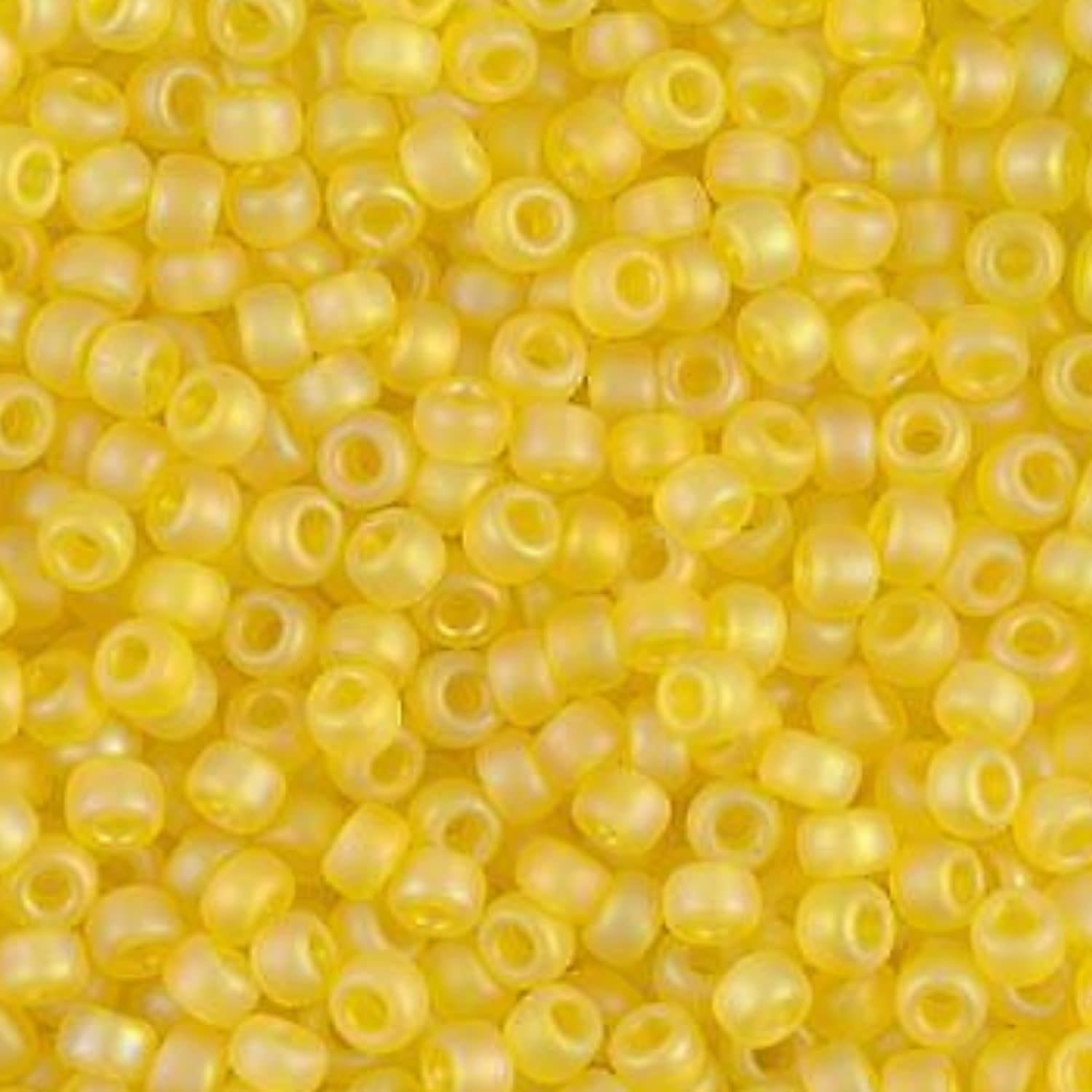 #6 Miyuki Seed Beads - Matte Transparent Yellow Rainbow/AB, 6-9136FR-TB, Approx 240 Beads, 1 five inch tube, 20 grams