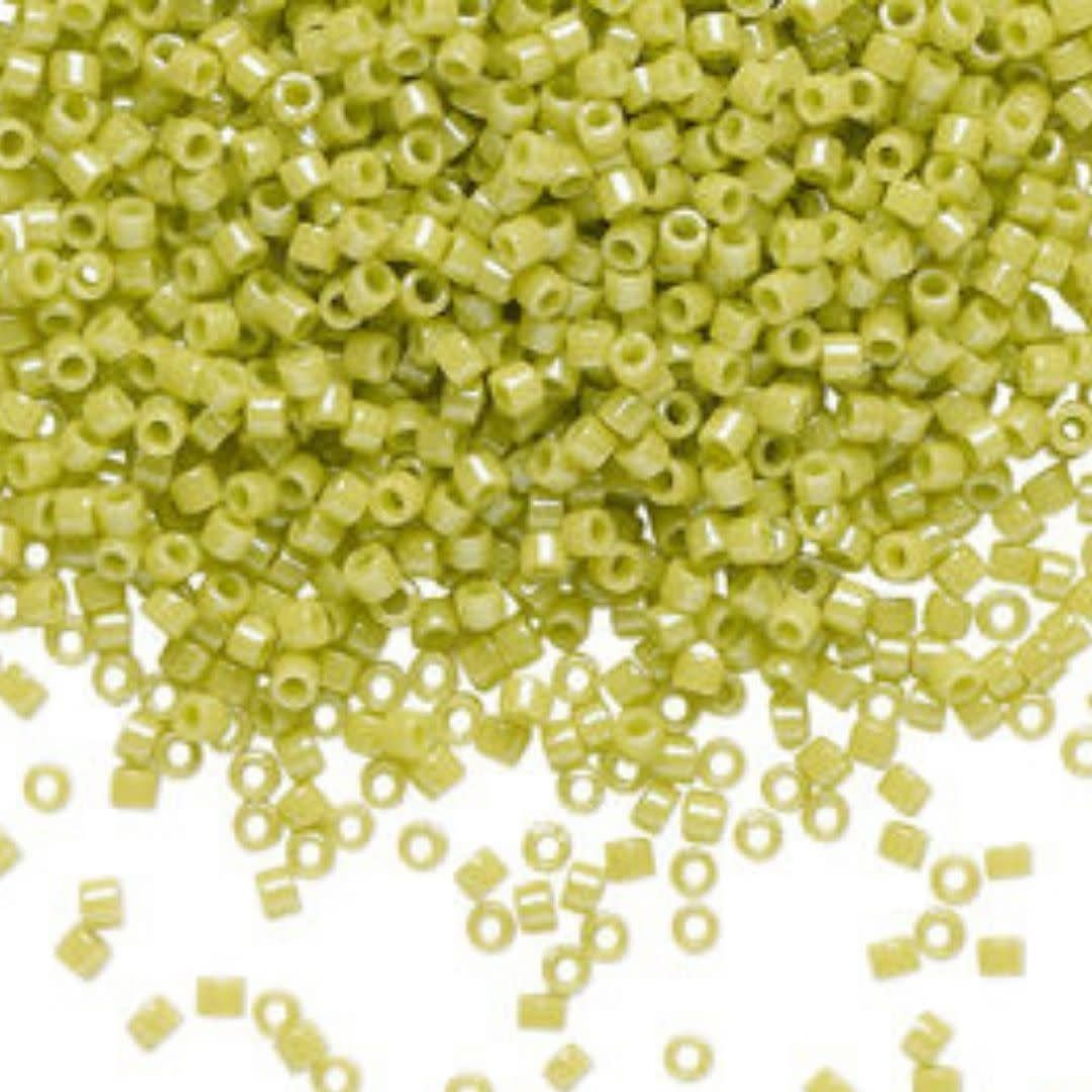 #11 Delica Seed Beads, Opaque Luster Chartreuse Green, DB262-TB, Approx 1440 Beads, 1 two inch tube, 7.2 grams