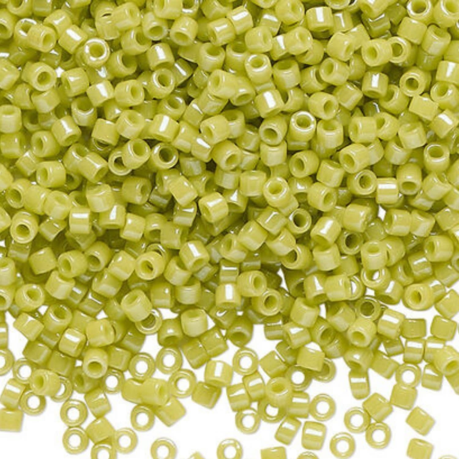 #11 Delica Seed Beads, Opaque Luster Chartreuse Green, DB262-TB, Approx 1440 Beads, 1 two inch tube, 7.2 grams