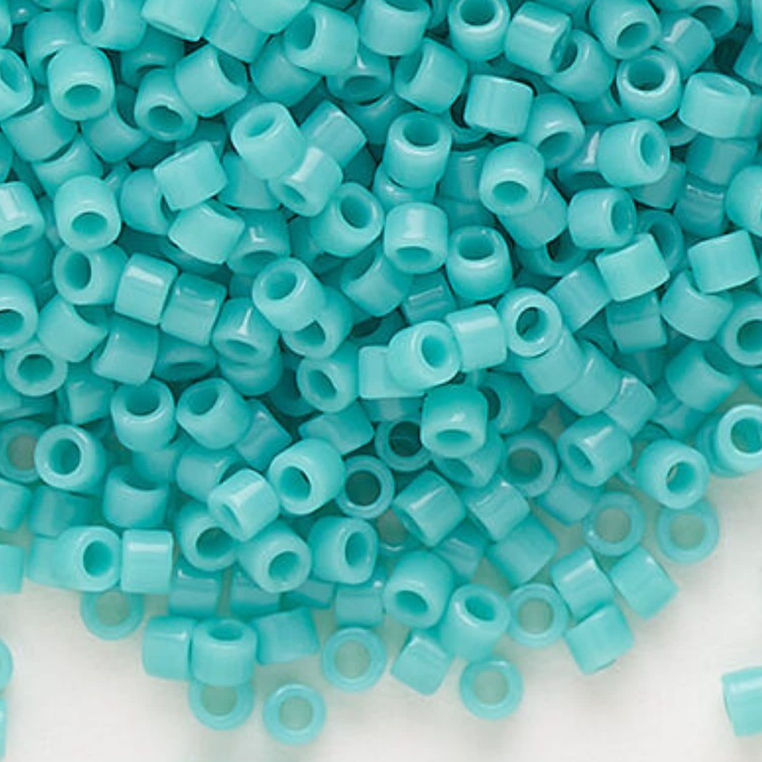 #11 Delica Seed Beads, Opaque Turquoise Green, DB729-TB, Approx 1440 Beads, 1 two inch tube, 7.2 grams