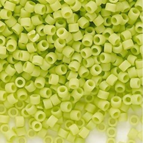 #11 Delica Seed Beads, Matte Opaque Chartreuse Green, DB763-TB, Approx 1440 Beads, 1 two inch tube, 7.2 grams