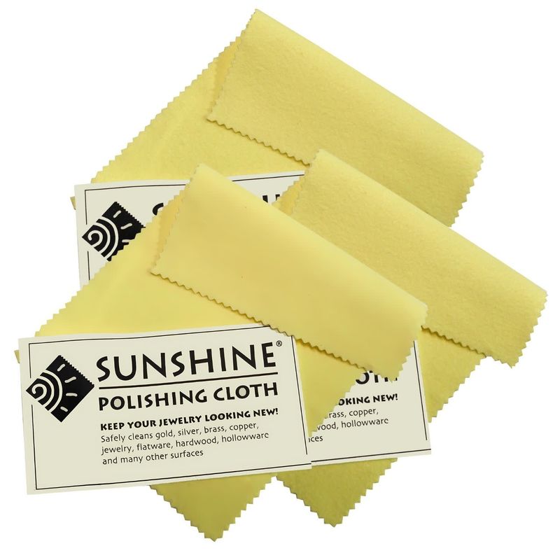3 Sunshine Polishing Cloths, 7.5&quot;x5&quot;, 1.59oz