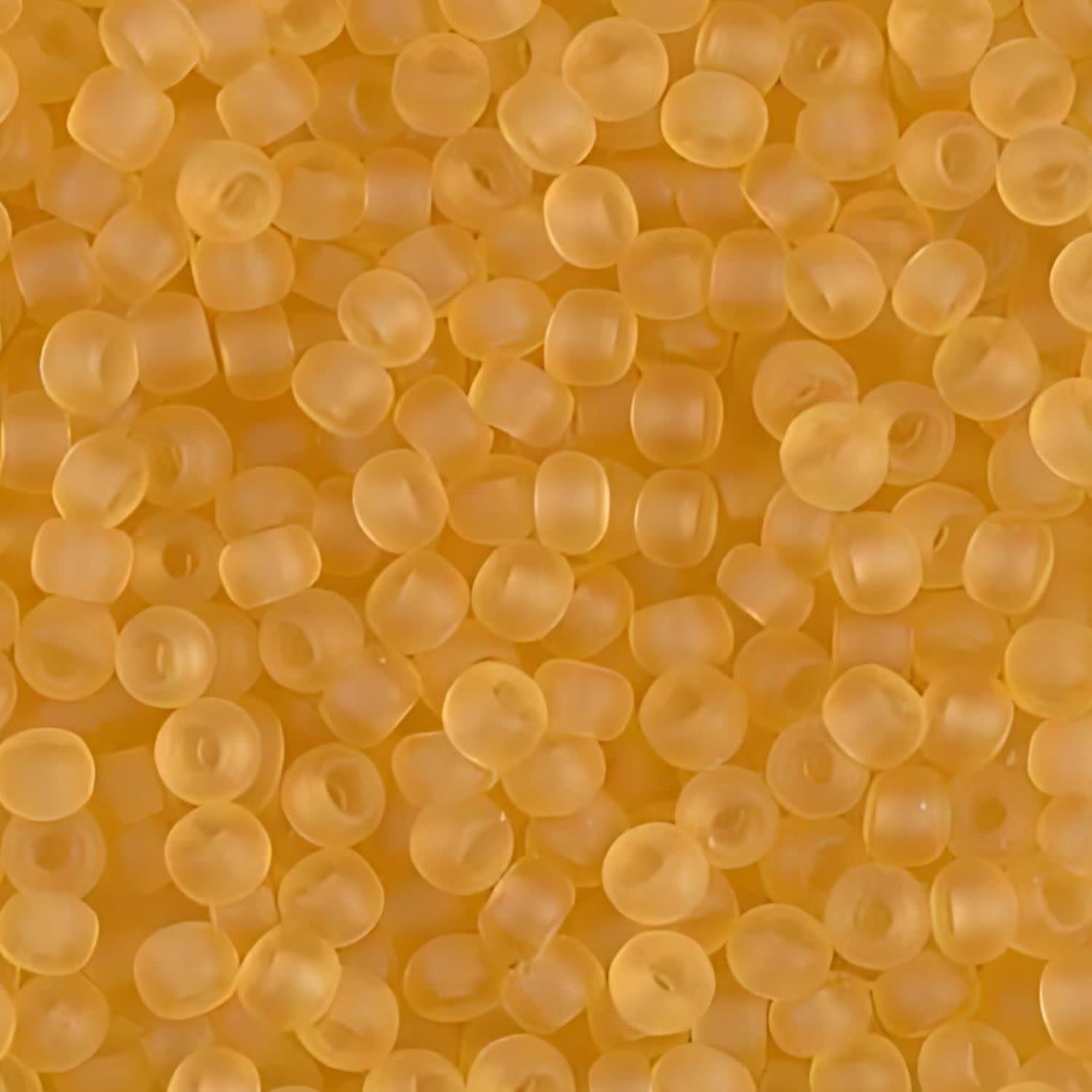 #8 Miyuki Seed Beads - Matte Transparent Light Topaz Gold, 8-9132F-TB, Approx 858 Beads/22 Grams, 1 five inch tube