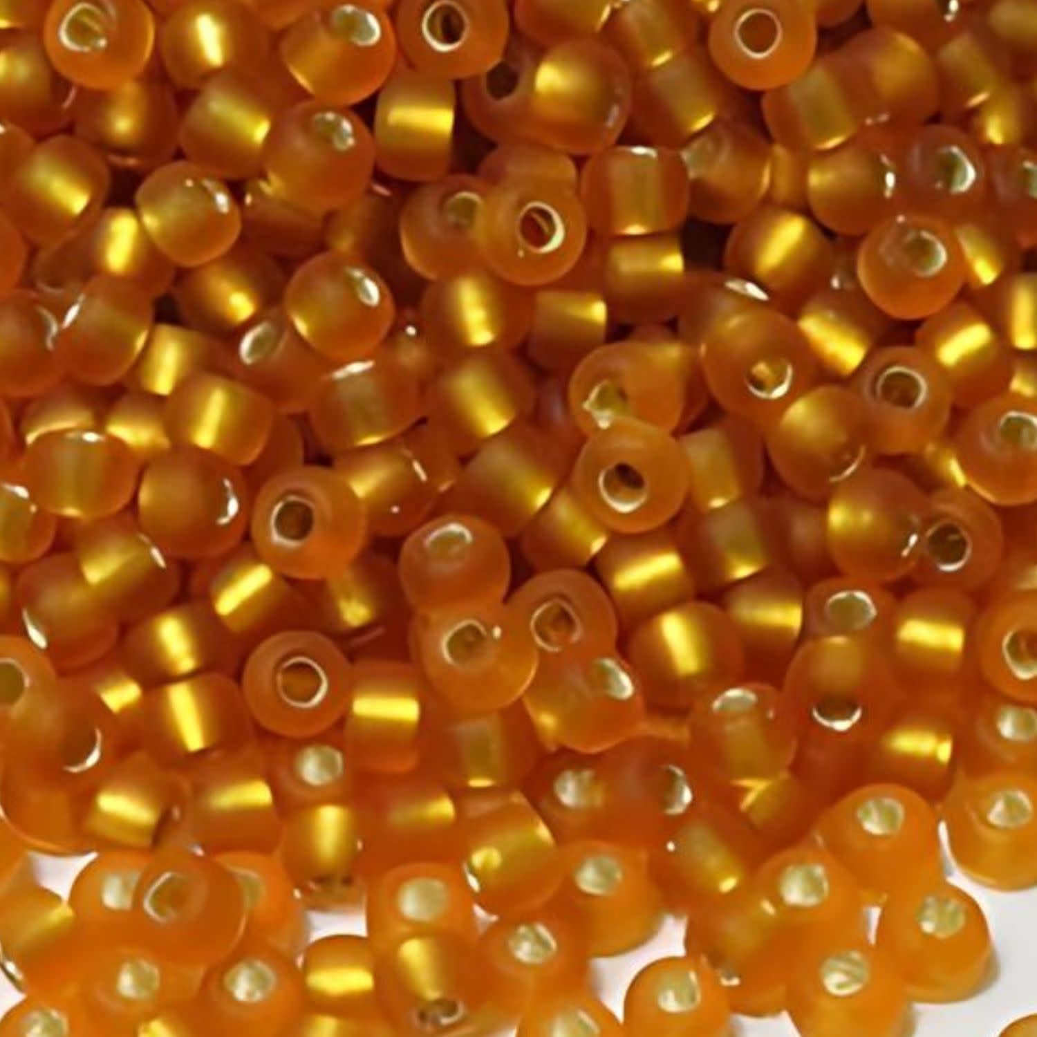 #8 Miyuki Seed Beads - Matte Silver Lined Topaz, 8-92422F-TB, Approx 858 Beads/22 Grams, 1 five inch tube